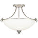 Bristo 3 Light 17.5 inch Satin Nickel Indoor Semi-Flush Ceiling Light